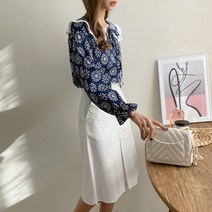 코지 여자 봄 여름 편한 코튼 면 데일리 일상 데이트 프릴 블라우스