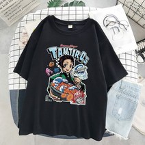 옴니뷰 Anime T-shirt men Graphic Cartoon Titan Attack Shingeki No Kyojin 티셔츠 하라주쿠 오버사이즈, 08 S9204-Black_02 S