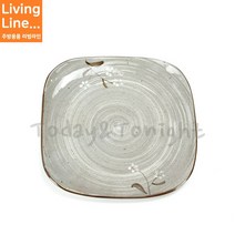 Kitchen 다양한 사이즈 도자기 사각 접시 들꽃 문양 플레이팅 한식 고급 접시, ♡로코 설화 사각접시 13인치♡, [ 1개 ]