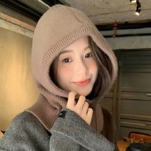 리빙앤팩 울 니트 바라클라바 후드 넥워머 목토시 바라클라바