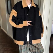 JINGHENG트렌치코트 남춘가을 라지 모직 코트 오버핏 파일럿 재킷SGS5655HG