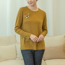 [디얼마미] 심플 슬라브 티셔츠 미시옷 빅사이즈 엄마옷 중년 여성 마담