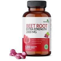 Futurebiotics 비트 뿌리 엑스트라 스트렝스 2000mg 심장 순환 및 체력 - 유전자 변형 성분 없음 식물성 정제 120정, 120개 (1팩)