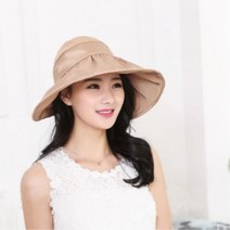 브런치룩 패브릭 미니멀 여성썬캡 여자비치웨어 휴양지패션 햇빛차단모자 여름옷코디