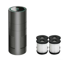 차량 공기청정기 필터 세트 교체용 테이블 소형 미니, 블랙(충전 기능 없음)