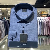 예작 예작 남성정장와이셔츠카치온 솔리드 신사자수 슬림핏 긴팔 (YJ2FBS158DY)