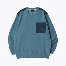 [빠른출고]/MERRELL MLM2C1TS1205TB 남성 우븐포켓 디테일 맨투맨Teal Blue MLM2C1TS1205 Man to ManTeal