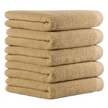 어메니티타올 30수 170g 부드러운 호텔 수건 세트, 5장, 라이트브라운