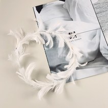 불빛 깃털 화관 머리띠 티아라 촬영 LED 장식 라이트 조명, C_블루