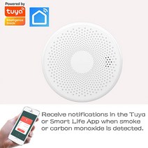 Tuya 화재 방지 연기 감지기 일산화탄소 센서 조합 화재 경보 wifi 2.4ghz, 와이파이와 5pcs