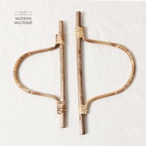 (1set-2개) 손잡이 라탄 32cm 재료 대나무 가방 마크라메 핸들 반달 28cm, 라탄 가방 손잡이 32cm