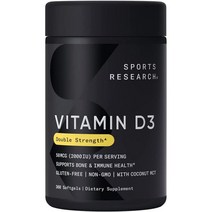 Sports Research Vitamin D3(2000iu 50mcg) 스포츠리서치 비타민 D3 2000iu 50mcg 360소프트젤