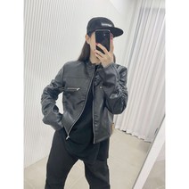 투데이룩 셔링 레더 자켓