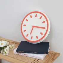심플 디자인 라인 월클락 거실 데코 벽시계 감성데코, 오렌지