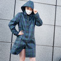 체크무늬XLsize 여성레인코트 우비 바람막이 장마대비