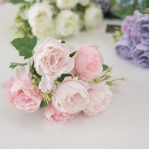 파스텔목단부쉬 29cm 조화 꽃 인테리어 장식 소품 FAIAFT, 핑크