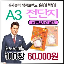 소량전단지 디자인, 일반양면디자인 (수정3회) 신청, A3-양면 100장