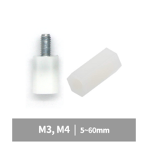 플라스틱 지지대볼트 너트 M3 M4 육각 스페이서 연결 관통 모니터암 브라켓연장 PCB기판 서포트, 2.지지대 너트(플라스틱), M4(4mm), 60mm, 1개