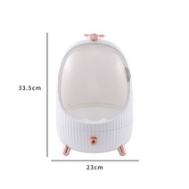 포토나라 화장품 정리함 버킷 디자인 수납함 대형 정리함LED 조명, 라지 서랍식, 화이트