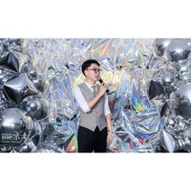 촬영 스튜디오 소품 스크린 거울 종이 굴절 물 리플 다각도 반사 배경 천 주석 필름 사진용 특수 필름 배경지, 은박지(1m x 4m), 1개