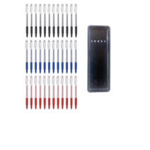 모나미 젤러펜 0.5mm 흑색 12p + 청색 12p + 적색 12p + 매표 펜접시 C형, 혼합색상, 74개