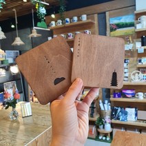 [자체제작] 홈카페 경주기념품 감성 우드 자작나무 컵받침 티코스터, 03.황룡사지9층목탑 (사각)