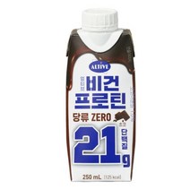 CJ더마켓 다이어트 헬스 운동 스포 츠음료 얼티브 비건프로틴 초코 제로 단백질 보충제 프로틴 근손실 250ML, 4개
