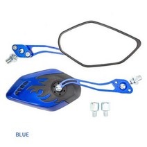 스쿠터 바이크 오토바이 백미러 불꽃 패턴 반전 거울 전기 스쿠터 액세서리 8/10 1 쌍, Blue