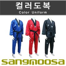 상무사 태권도 칼라도복/합기도 칼라도복/특공무술 칼라도복/태권도시범단도복/합기도도복/특공무술도복/특공무술시범단도복, 상무사 칼라도복 청색 180호(Blue 180#)