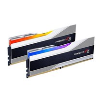 G.Skill Trident Z5 RGB 시리즈 인텔 XMP 3B 2 x 1B 288핀 SDRAM DDR5 6400 CL32-39-39-102 1.40V 듀얼 채널 데스크탑 메모리, metallic silver