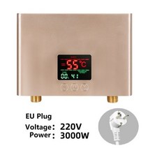 수영장 히팅기 물데우기 5500W 탱크리스 인스턴트 전기 온수기 터치 패널 원격 제어 주방 욕실 액세서리 30 ‑ 55 섭씨, GlodenEUplugAC220