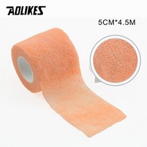 무릎보호대 운동선수보호대 aolikes 5cm 450cm 방수 의료 치료 자체 접착 붕대 근육 테이프 손가락 관절 랩 응급 처치 키트 애완 동물 탄성 밴드, 형광 오렌지