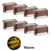 정원 장식 솔라 라이트 야외 계단 LED 램프 IP65 방수 아웃도어 조명 통로 마당 파티오 스텝 울타리 태양광, 02 Brown-warm light_03 10PCS