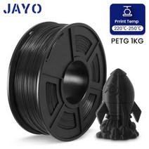 프린트보드 필라멘트 JAYO PETG PLA metapla PLUS 1kg 1.75mm 직경 공차/-0.02mm 100% 기포 없음 고강도 FDM 3D 프린터 재료114181, PETG-Black