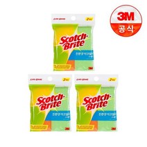 [3M]아크릴사 수세미 2입일반세척용 3개세트, 상세설명 참조, 없음