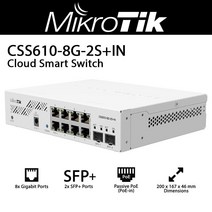 Mikrotik CSS6108G2S+in 클라우드 스마트 스위치 8X 기가비트 이더넷 포트 2X SFP+ 10G 파이버 및 PoEin용