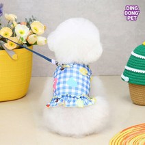 딩동펫 강아지 비치 원피스 하네스, 색상:비치 원피스 하네스 옐로우 M