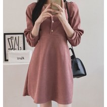 엘르비 스퀘어넥 퍼프 러블리 프릴 미니원피스(3Color)