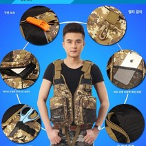 프리사이즈 바다 루어 갯바위 낚시 구명 조끼 이소 슬림 대부력, 그린카무플라주