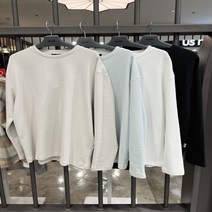 애드호크 애드혹 남성 크루넥 세미 오버핏 와플 티셔츠 4컬러 HZ2LT01