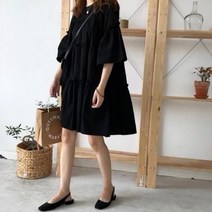 Ogfaour키작녀원피스 여성 학생 중학생 여학생 여름 반팔 라운드넥 프릴 바캉스 휴양지 캉캉 원피스