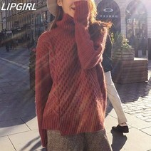 [립걸]로인 꽈배기 폴라니트