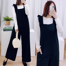 제이앤지니 JPP-018 카우점프슈트 멜빵스타일 통 바지