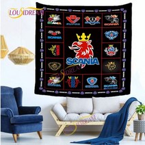 3D 인쇄 스웨덴 트럭 제작 스카니아 태피스트리 그린 컬렉션 식탁보 비치 타월 실내 벽화 장식, 180 x 280 cm, 55