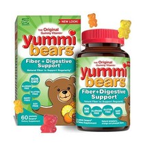멀티비타민 Yummi Bears Complete Multivitamin and Mineral Supplement Gummy Vitamins for Kids 90 Count (P, Fiber, 60 Count (Pack of 1)