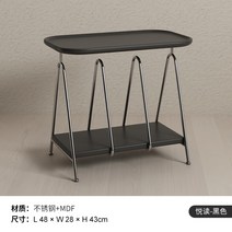 협탁 사이드테이블 서랍장 엔틱 인테리어 테이블 거실, 열독잡지꽂이-블랙