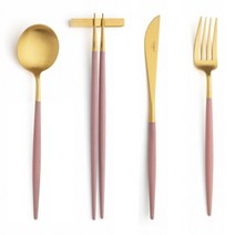 큐티폴 고아 골드 디너 양식기 4종 커트러리 세트, 색상:세라돈골드, 단품
