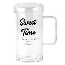 홈카페 노르딕 내열강화유리 빅머그 뚜껑포함 머그컵 700ML(대용량), 스위트타임