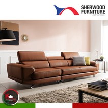 [쉐우드가구] [비밀특가]로랜 4인용 이태리 천연통가죽 기능성 소파 (일반형/카우치형), 색상 / 타입:크림아이보리 / 카우치형(우형)