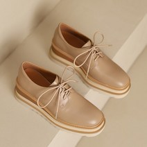 승무원 구두 가보시힐 발볼넓은 가죽 웨지 하이힐 펌프스 용 레이스업 봄여름 사무실 화